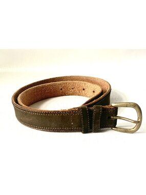 Vintage Chocolate Brown Suede Belt Unisex Size 34 Waist Men's Women's Unisex